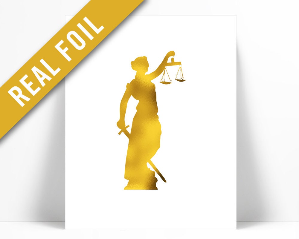 Scales of Justice Gold Foil Art Print Gift for Lawyer - Etsy Canada
