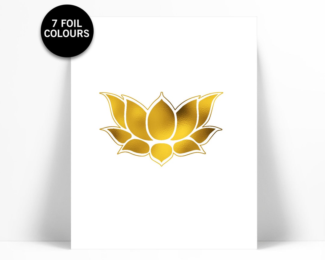 Lotus Flower Art Print - Gold Foil Print - Zen Art Print - Gold Foil ...