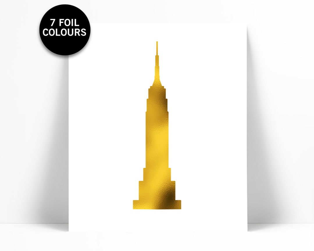 Empire State Building Gold Foil Print Real Foil Art New York City Print