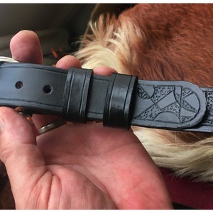 Handmade black leather belt