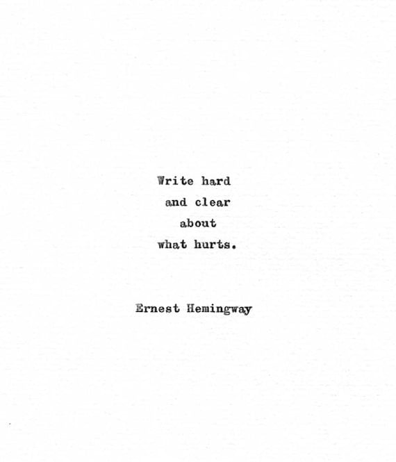 Ernest Hemingway Vintage Schreibmaschine Zitat Write Hart Etsy