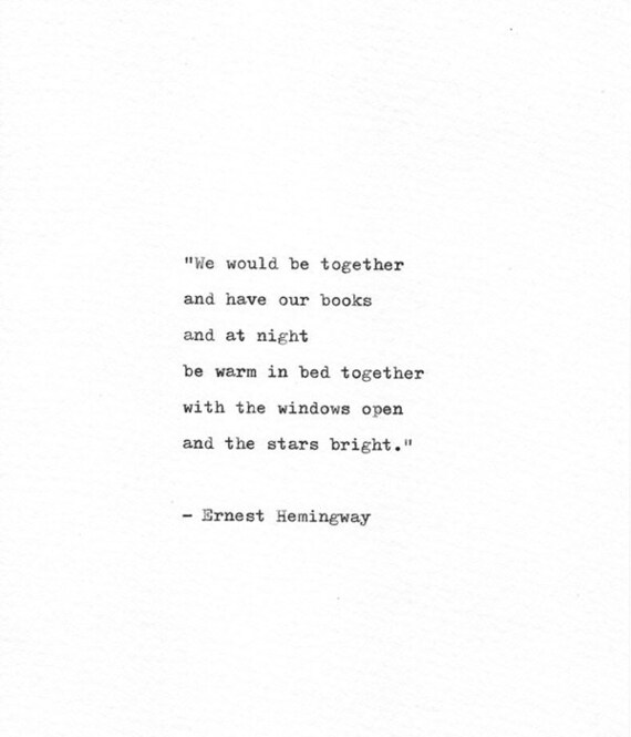 Ernest Hemingway Buchdruck Zitat Romantik Wir Wären Etsy