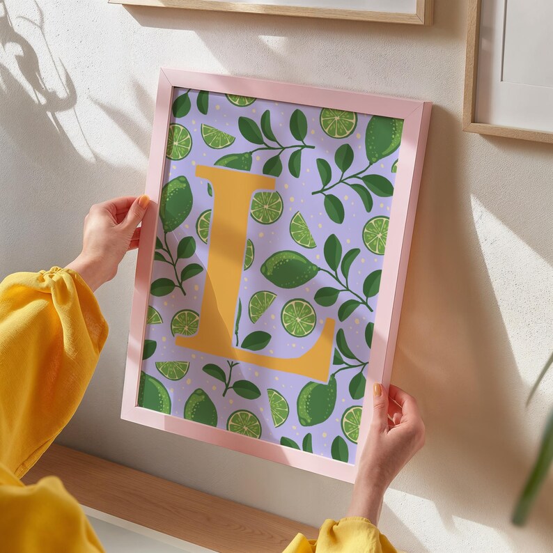 Letter L Poster - Digital ABC Picture With Lime Illustration | Wall ...