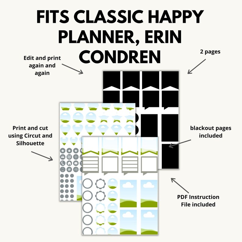 Canva Editable Template, Classic Happy Planner, Erin Condren, Printable ...