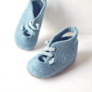 Felted wool booties, Woolen children slippers , Toddler booties, Toddler felt schoes, Toddler shoes, Felted ankle schoes for baby image 1