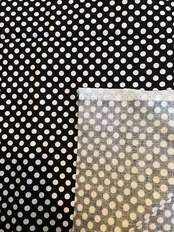 Black /& White Polka Dot Cotton Fabric by the Yard BlackWhite Polka Dot Print Fabric Face Mask Quilting Apparel 100/% Cotton Fabric