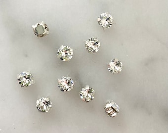 Genuine Swarovski Rhinestones Loose in sew on setting 4mm Choose your Setting and Stone Color