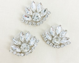 Crystal Art Deco Style Bridal Rhinestone Applique Iron on or Sew on