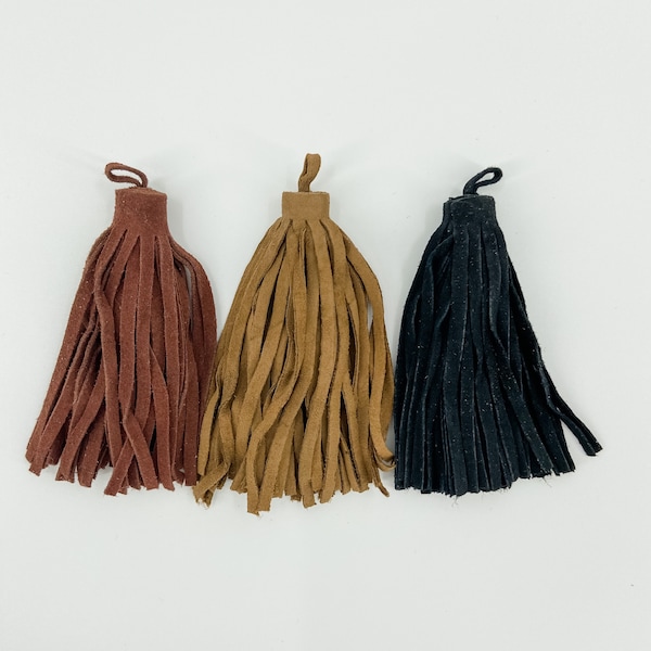 Genuine Leather Suede Large Tassel for Jewelry or Handbags