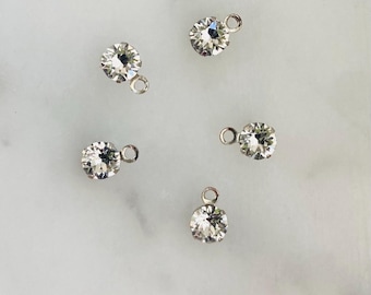 Genuine Swarovski Crystal Pendant Rhinestones Loose in  setting 4mm with Hook