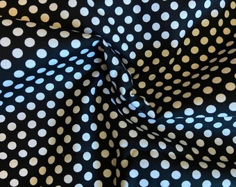 Black and White Polka Dot Cotton Fabric for Mask Making By the Yard
