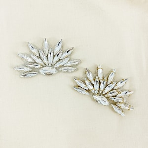 Crystal Bridal Rhinestone Applique Sew on or Iron on