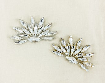 Crystal Bridal Rhinestone Applique Sew on or Iron on