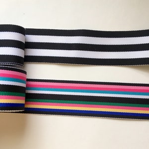 Striped grosgrain ribbon 1.5&quot; wide by the yard