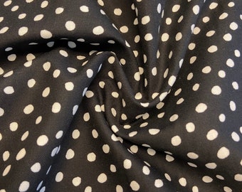 Black and White Polka Dot Cotton Fabric for Mask Making By the Yard