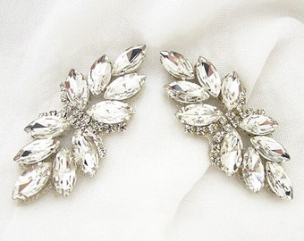 Crystal Vine Bridal Rhinestone Applique Sew on or Iron on