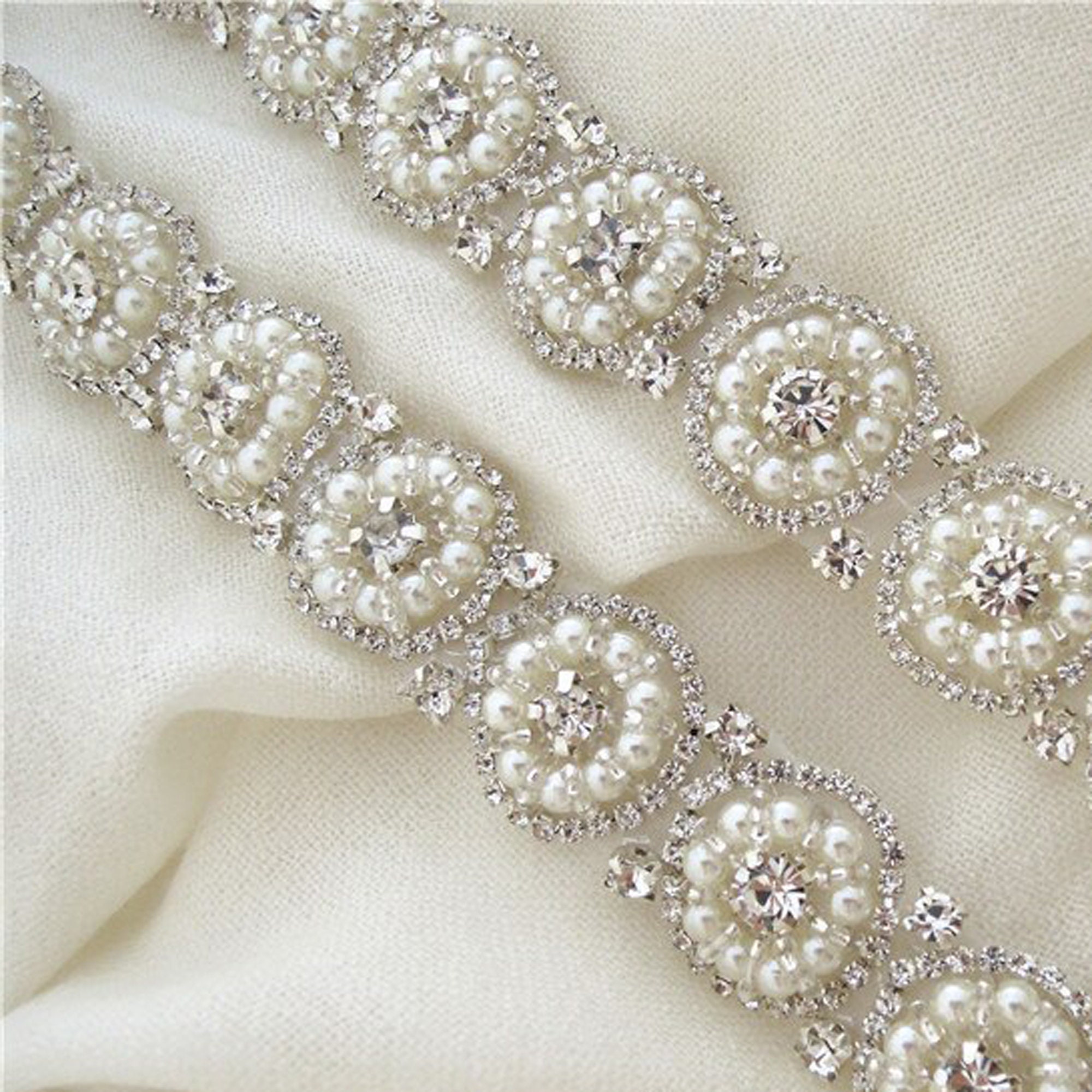 Crystal Art Deco Style Beaded Bridal Rhinestone Applique by - Etsy