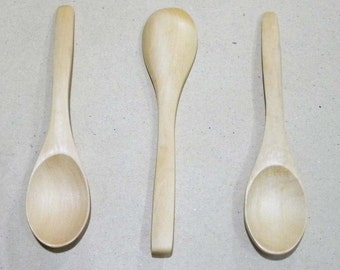 3 Mini Wooden Spoon - Baby, Honey and Bath Salt Jars, Seasonings, Jelly and Jam