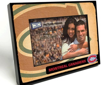 Montreal Canadiens Vintage Style Black Wood Edge 4x6 inch Picture Frame - Officially Licensed by the NHL