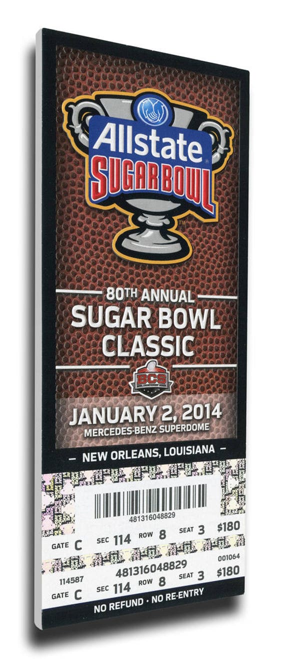 2014 Sugar Bowl Canvas Mega Ticket Oklahoma Sooners Etsy