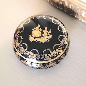 Vintage Limoges courting couple trinket box
