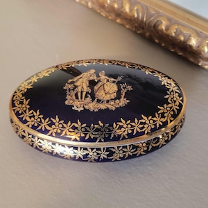 Vintage Limoges courting couple trinket box