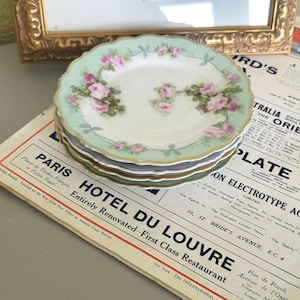 Set of 4 hand painted bavarian porcelain dessert plates