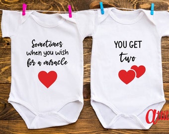 Twins Baby Grows. Sometimes when you wish for a Miracle, you get two - Baby Twins Clothes
