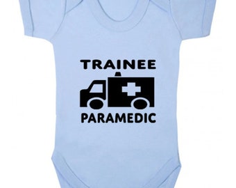 Trainee Baby Grow Body Suit - Any Career/ Job/ Occupation - Personalised - Funny Printed Baby Vest