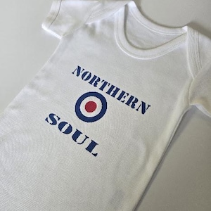 Northern Soul Mod Baby Vest- Printed Baby Grow Bodysuit - Baby Shower Present - The Jam The Who Ska