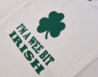 St Patricks Day Baby Grow-I'm A Wee Bit Irish-Funny Baby Grow-Baby Clothes-Printed Funny Ireland Baby Clothing- WBI01