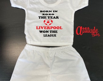 Liverpool football bodysuit hat bib free dummy clip set Baby Red Soccer Team