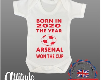 personalised arsenal baby grow