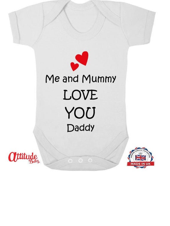 Fathers Day Baby Grow Pink Girls Me And Mummy Love You Etsy