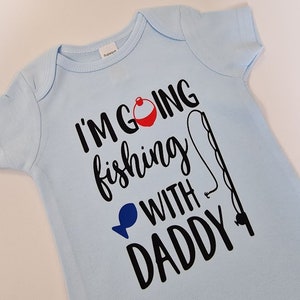 Fishing Baby Grows-Printed-I'm Going Fishing With Daddy-Funny Baby Grows-Baby Grows-Premature Baby Clothes-GF01