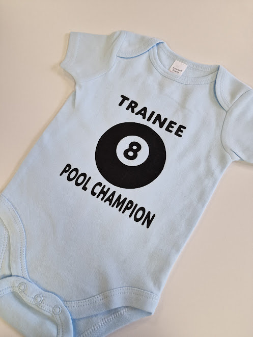 Printed trainee Pool Champion Baby Grow tp01 Etsy Australia