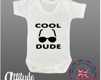 Funny Baby Grows-Baby Grow-Printed-Cool Dude-Baby Boys Funny Baby Grow-Cotton Baby Grows-Baby Clothes-Printed Funny Baby Clothing