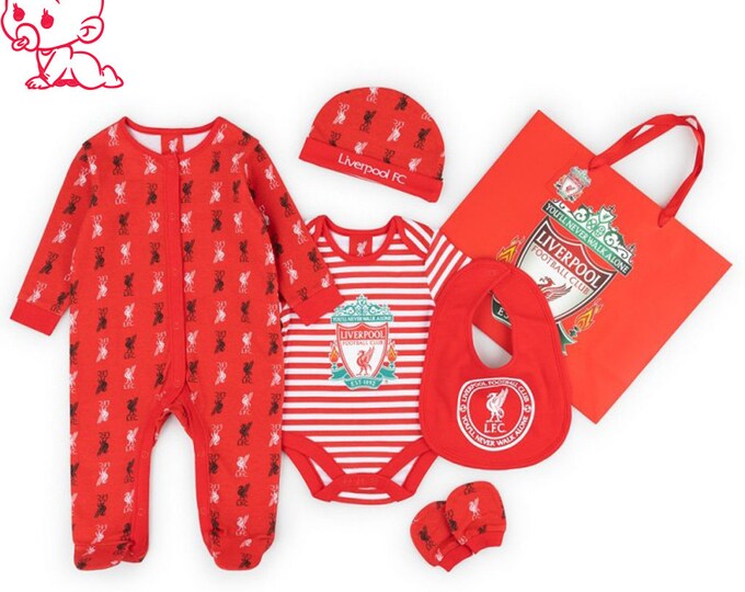 Liverpool FC Baby Gift Set6 Pieceofficialbaby Liverpool Layette Gift