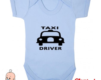 Funny Baby Grow-Printed-Taxi Driver Baby Grow-Baby Grows-Baby Shower Gift-Premature Baby Grow-Newborn