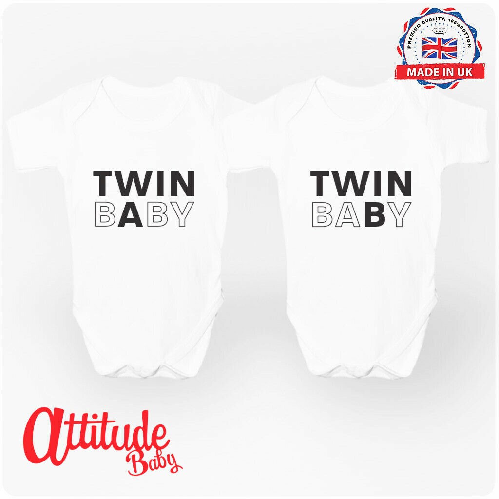 Twin Baby Clothingbaby Grows twin Veststwin A & Twin Etsy UK