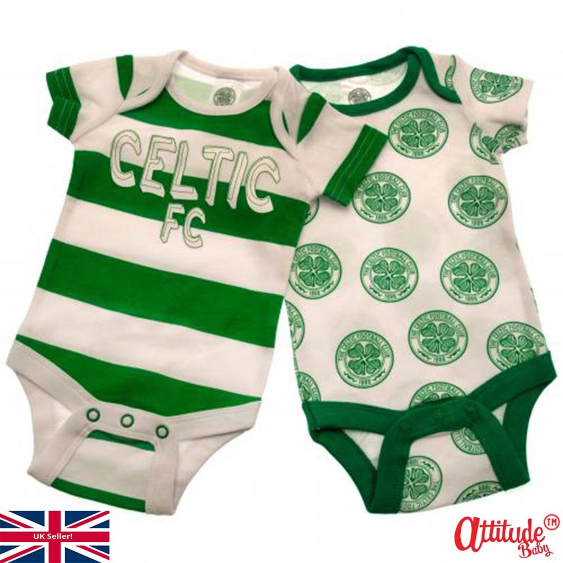 Celtic Baby Grows2 PackNewbornCeltic FC Official Baby Body Etsy