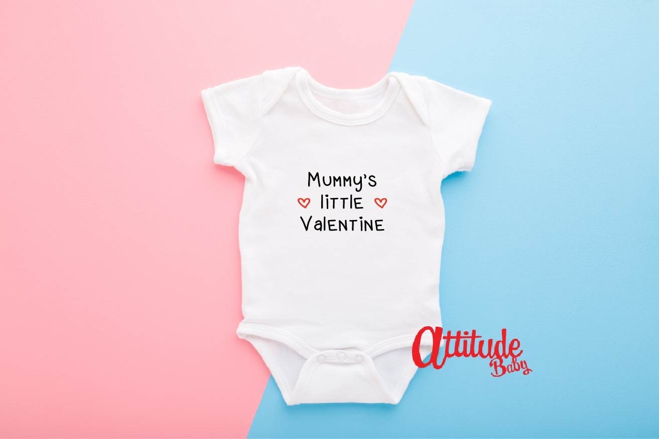 Mummy's Little Valentine Baby Grow - Small Red Hearts Baby Vest - Valentine's Day Baby Clothes Onesie