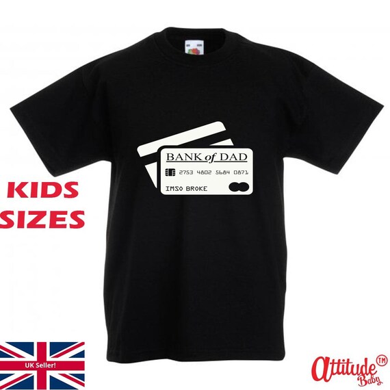 Camisetas divertidas para ni os estampadas Bank Of Dad camiseta