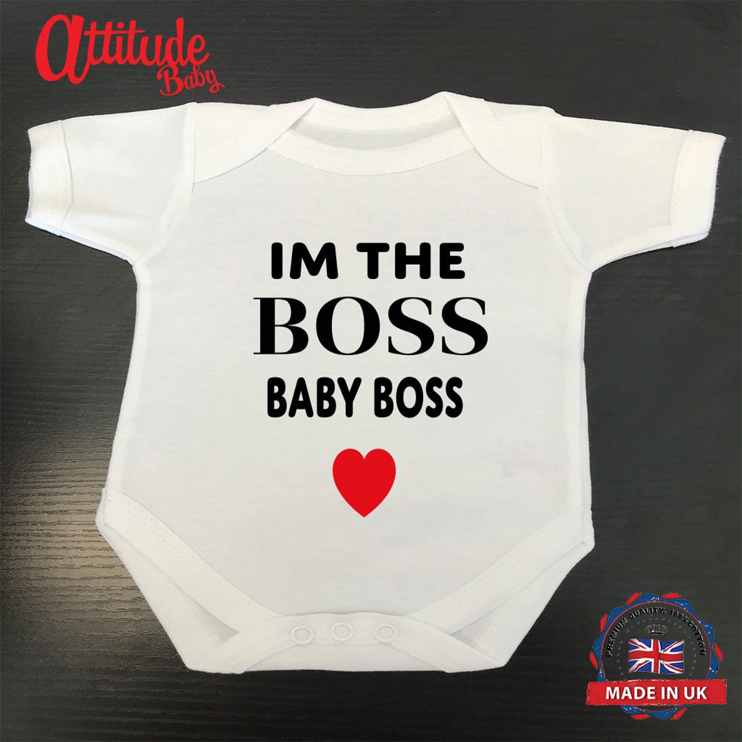 Funny Printed White Plain Baby Grow-boss Baby Im the Boss-baby - Etsy