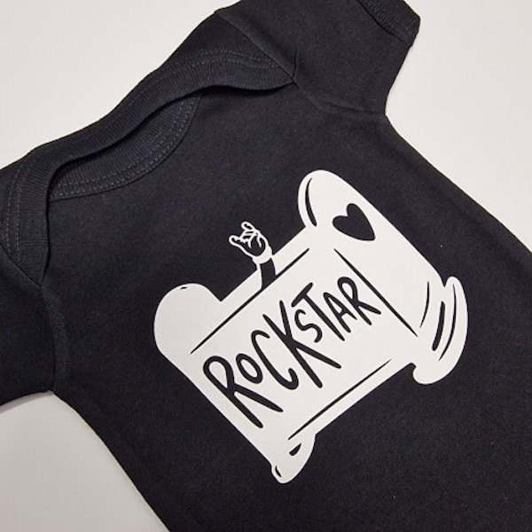 Funny Baby Grow-Rock Star In Crib-Rock Baby Onesie-Cotton Baby Bodysuit-Cotton Baby Vest-Baby Clothes-CR01