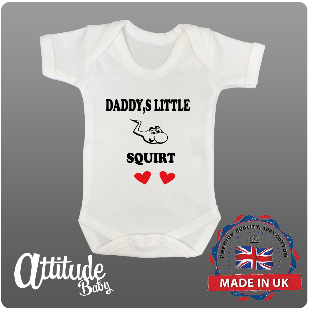Daddy's Little Squirt Funny & Rude Unisex Baby Grow Bodysuit 