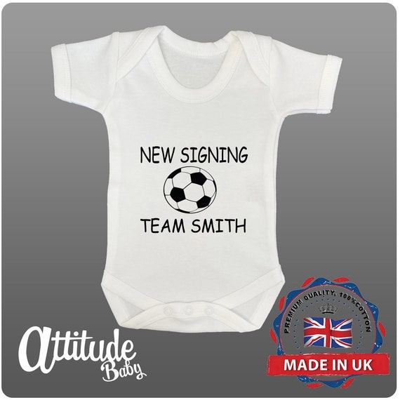 Football Baby Grows Funny Baby Grow Personnalis Nouvelle quipe