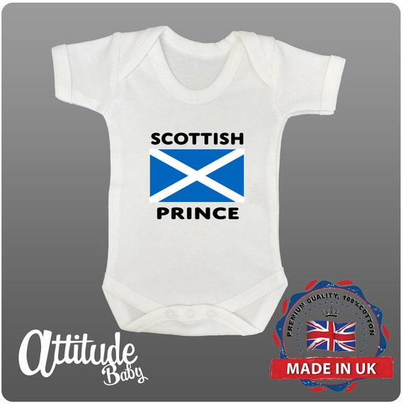 Schotland Baby Grow-Boys Baby Grow-Wit Baby Grow-Printed-Scottish