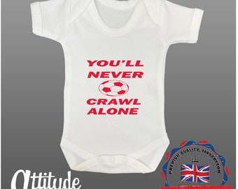Liverpool Baby Grow-You'll Never Crawl Alone Baby Grow-Baby Vest-Printed-Baby Shower-Pregnancy Announcement -Gender Reveal
