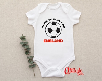 Born to play for England-Football Printed Baby Grow-BTP01